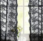 Black Sheer Curtains - 84 Inch Long Old Fashion Goth Curtains for Living Room Victorian Black Lace Window Curtains with Rod Pocket