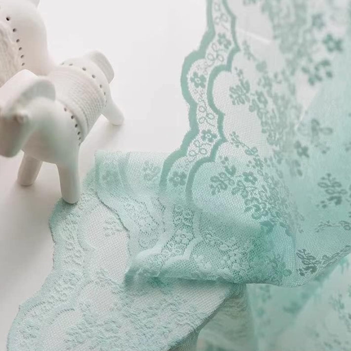 Seafoam Sheer Window Curtain Panel Pair for Living Room Bedroom Boho Semi Sheer Draperiess Nursery Gauze Curtains Boy Beach Room Decor 52" W x 96" L Mint Green