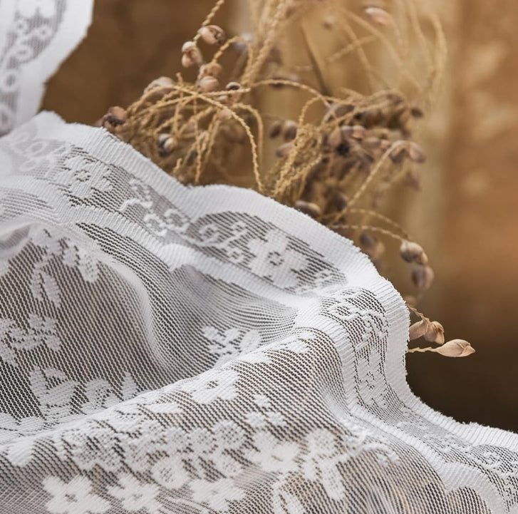 White Sheer Curtains 108 inches Long Set of 2 Embroidered Farmhouse Extra Floor to Ceiling Lace Voile for Patio Sliding Door Living Room Privacy 9ft 104 Wide Panels