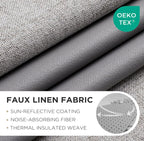 100% Blackout Curtains 84 Inch Length 2 Panels Set, Room Darkening Curtains for Bedroom, Grommets 100% Black Out Textured Thermal Light Blocking Drapes Privacy Protection, 52W x 84L Inch