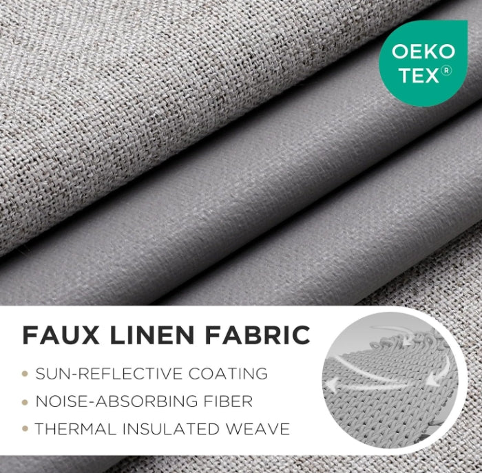 100% Blackout Curtains 84 Inch Length 2 Panels Set, Room Darkening Curtains for Bedroom, Grommets 100% Black Out Textured Thermal Light Blocking Drapes Privacy Protection, 52W x 84L Inch